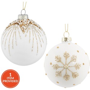 Ivory and Gold Beaded Bauble