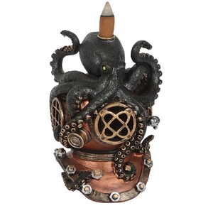 Kraken Diver'S Helmet Backflow Incense Burner