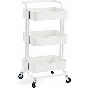 White Metal Storage Trolley