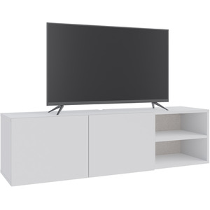 White Decortie Modern Floating TV Stand for 50 Inch TVs shot 11119496