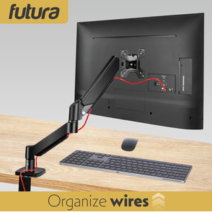 Futura Single Monitor Arm Desk Mount Gas Spring Stand 13-32 Inch Screens