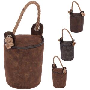 Heavy Weighted Faux Leather Door Stop Cube with Handle Non Slip