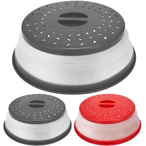 Collapsible Microwave Cover Splatter Guard Easy Grip Space Saving