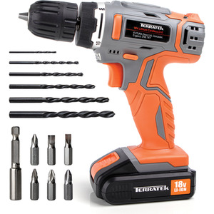 Terratek Cordless Drill Driver Kit with 1 Battery Tool
