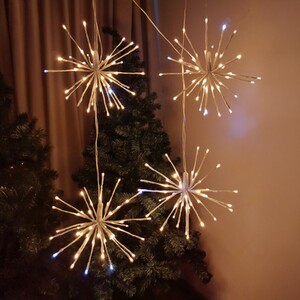 Pack of 4 Classic White Twinkling Sparkle Balls