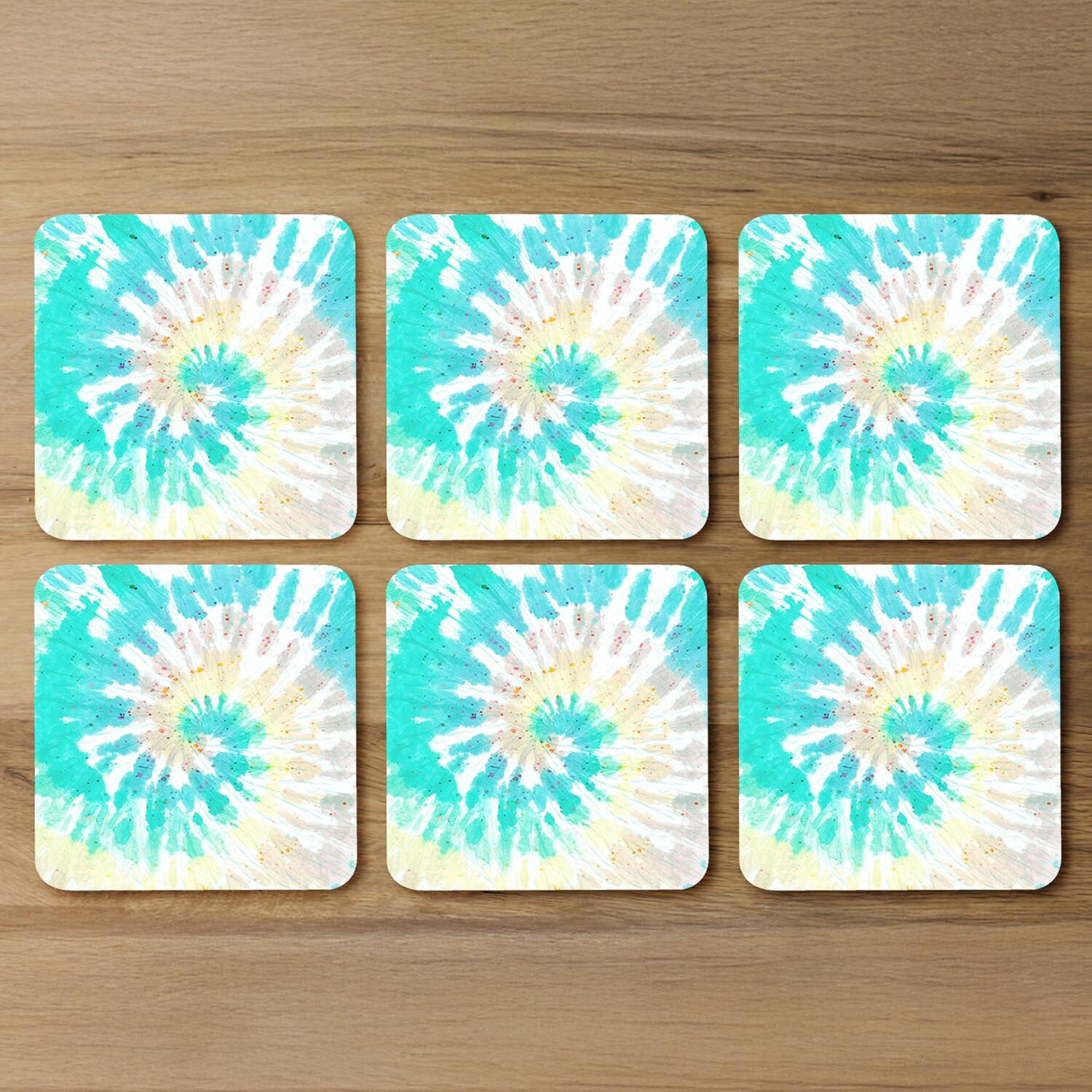 Tie Dye Pattern Shibori Print Coaster - Blue