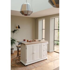 Shire Breakfast Bar with Oak Top and Cupboards