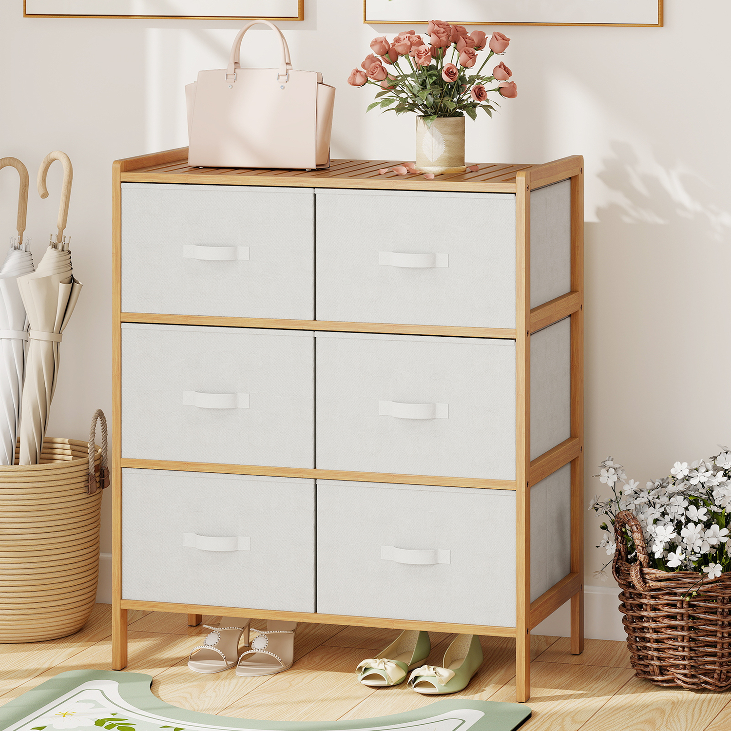 Modern Chest Of Drawers - Natural And Grey