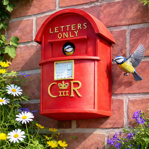 Red Post Box Bird House