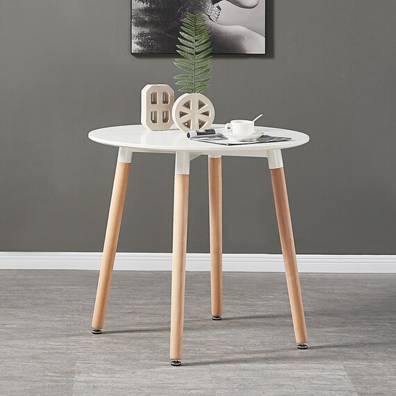 Single Lorenzo Round Wooden Dining Table for Dining Room