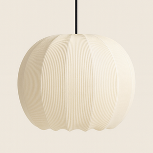 CGC LILA Cream Rounded Ribbed Stretch Cotton Fabric Lampshade