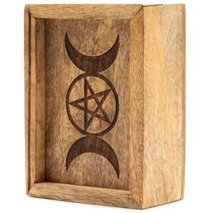 Mango Wood Tarot Box with Card Holder Display