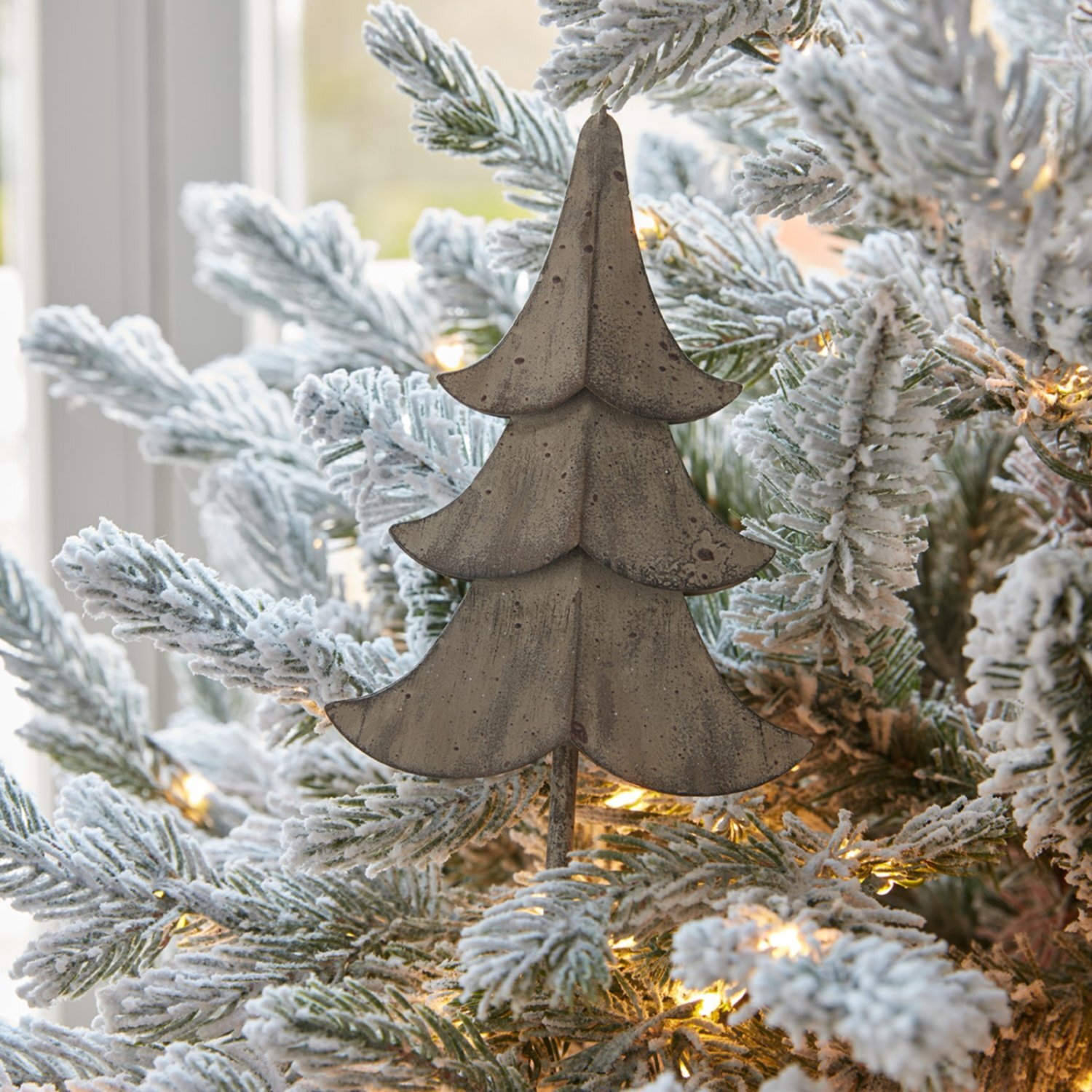 Large Rustic Metal Hanging Tree Wall Decor For Organic Style - Grey