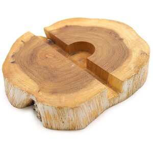 Large Gamal Wood Phone Holder Whitewash Hands Free Desk Stand
