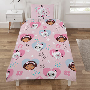Gabbys Dollhouse Heart and Stars Duvet Set