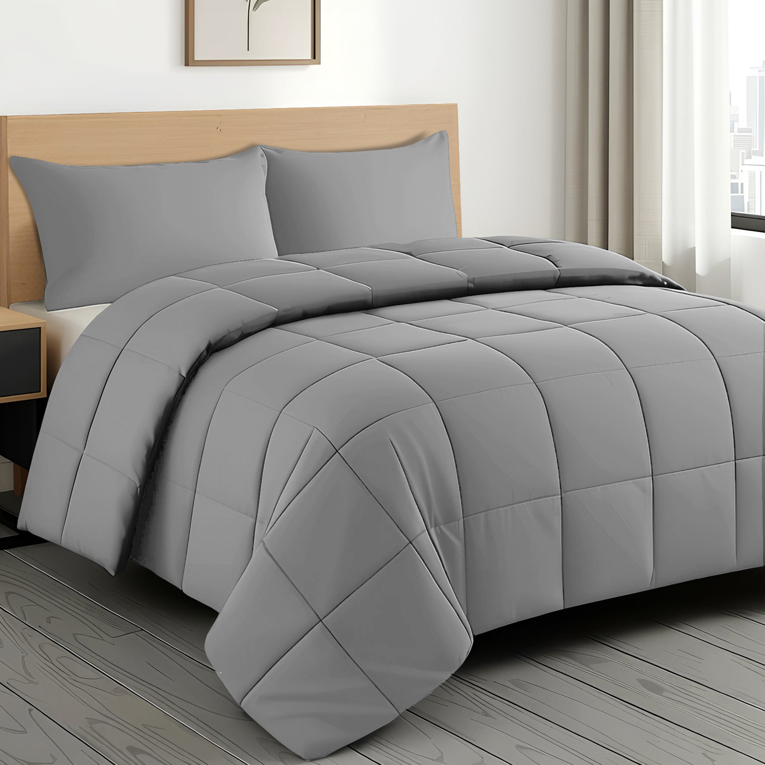 10 5 Tog Premium Microfibre Duvet - Grey King