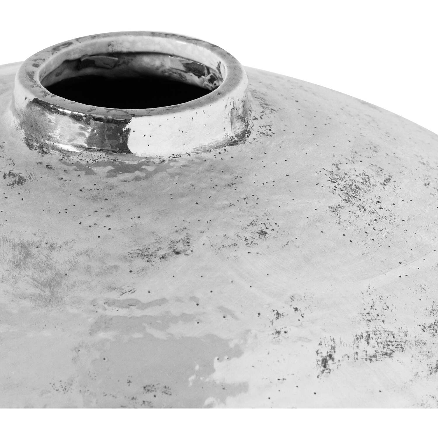 Wyld Haus 570mm Hammered Silver Ceramic Vase - Silver