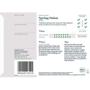 Spring Onion Seeds 'Eiffel' British-bred mild flavour slow-to-bulb