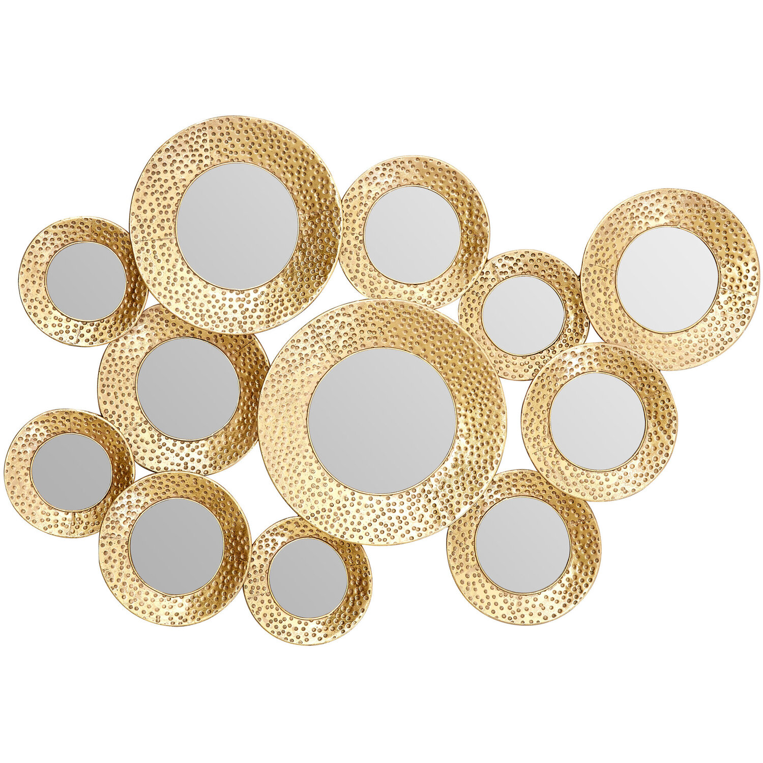 Cora Wall Mirror with Silver Finish Frame - Gold