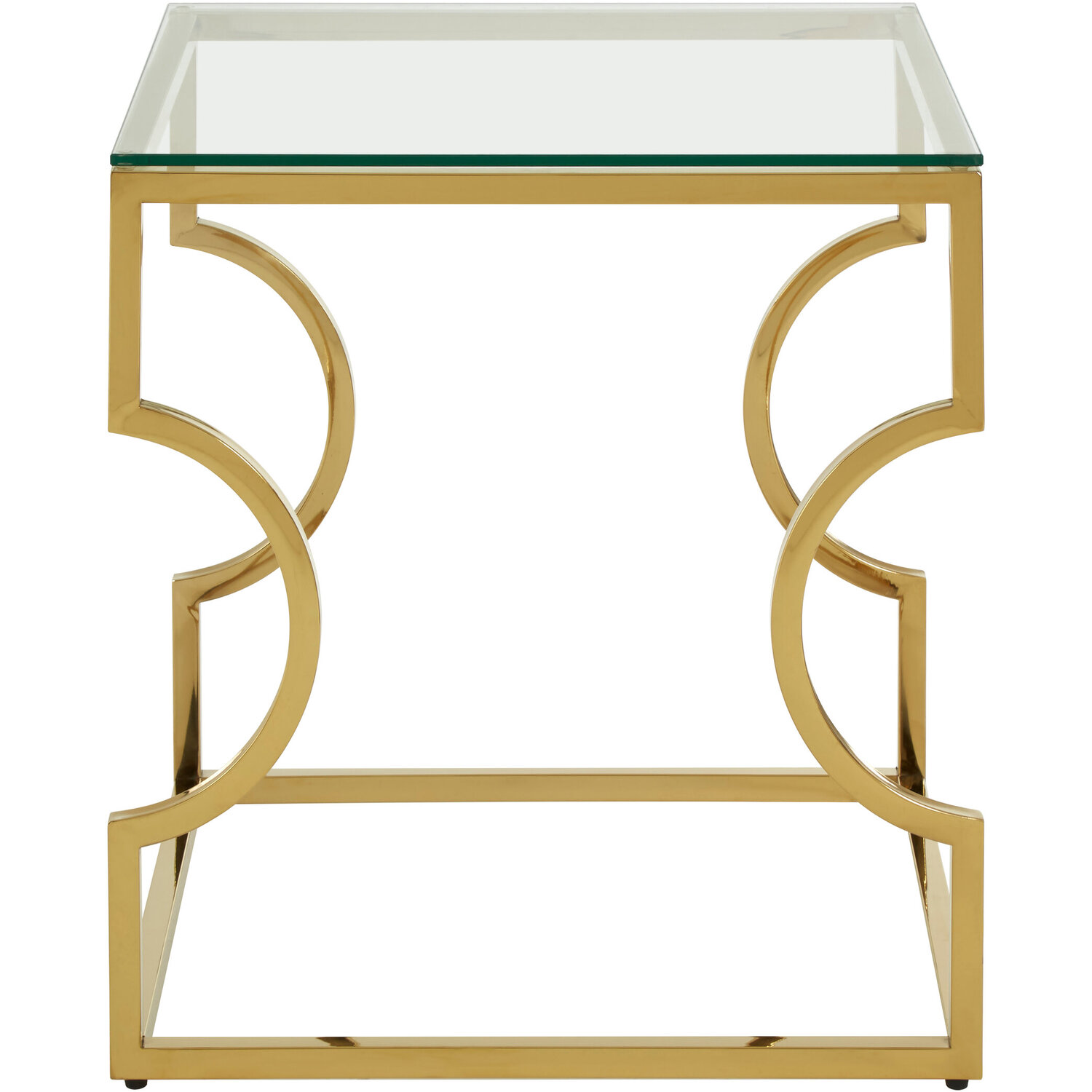 Allure Curved Frame End Table - Gold