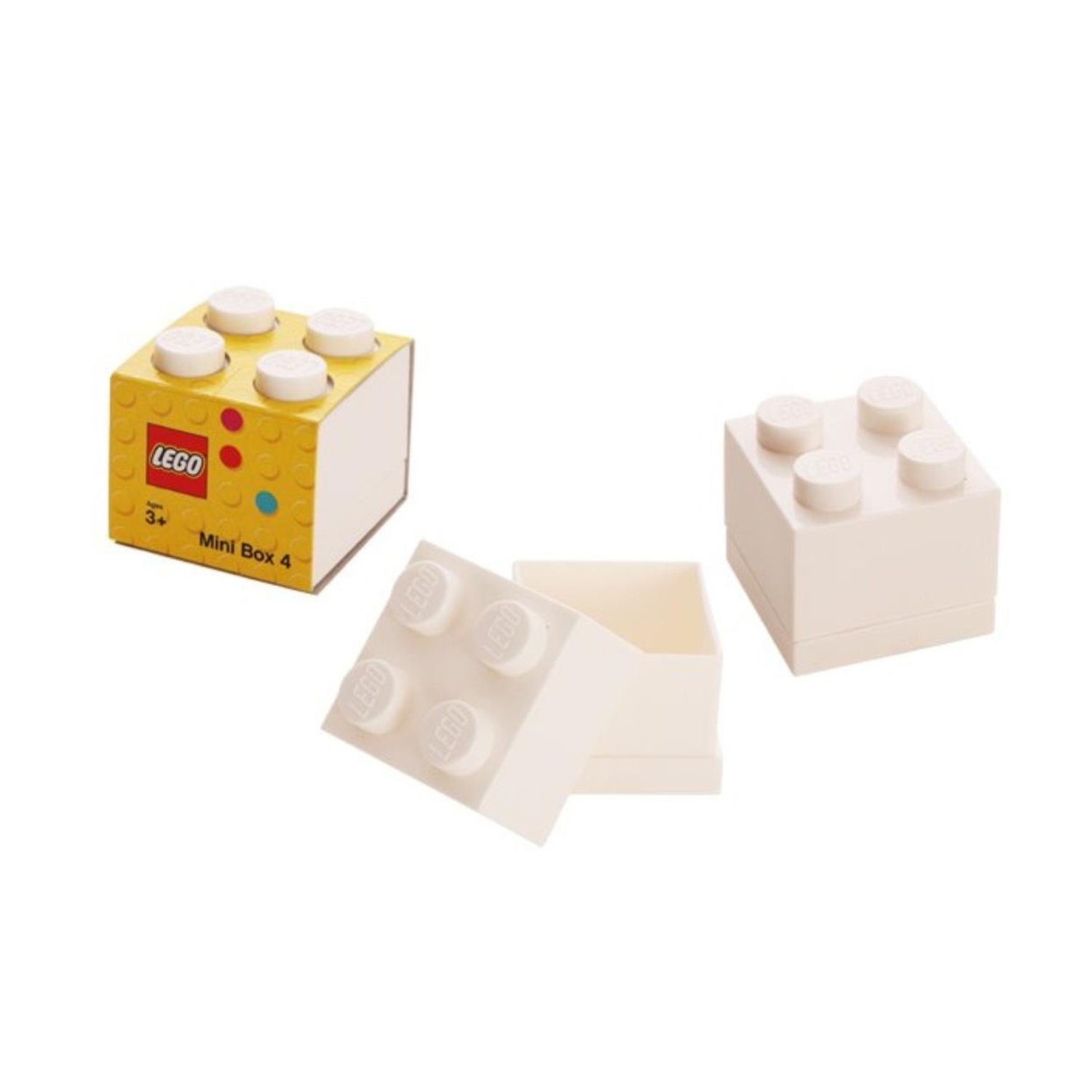 Lego Mini Box 4 Storage Brick Box White - White