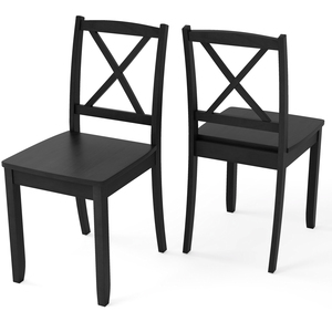 Set of 2 Farmhouse Cross Back Kitchen Chairs