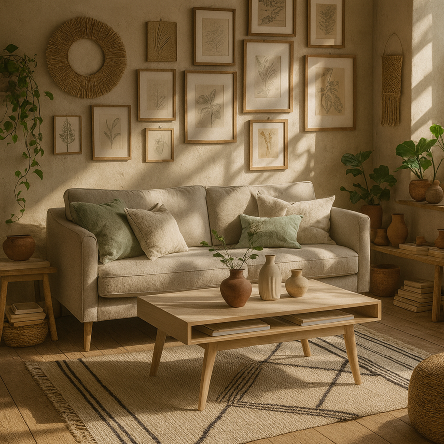 Mossbloom Coffee Table Pigmented Top Matt Base - Natural