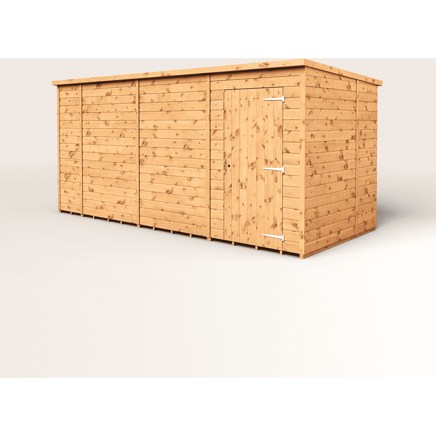 Empire 14x6 Modular Pent Garden Shed with a Single Door - Brown