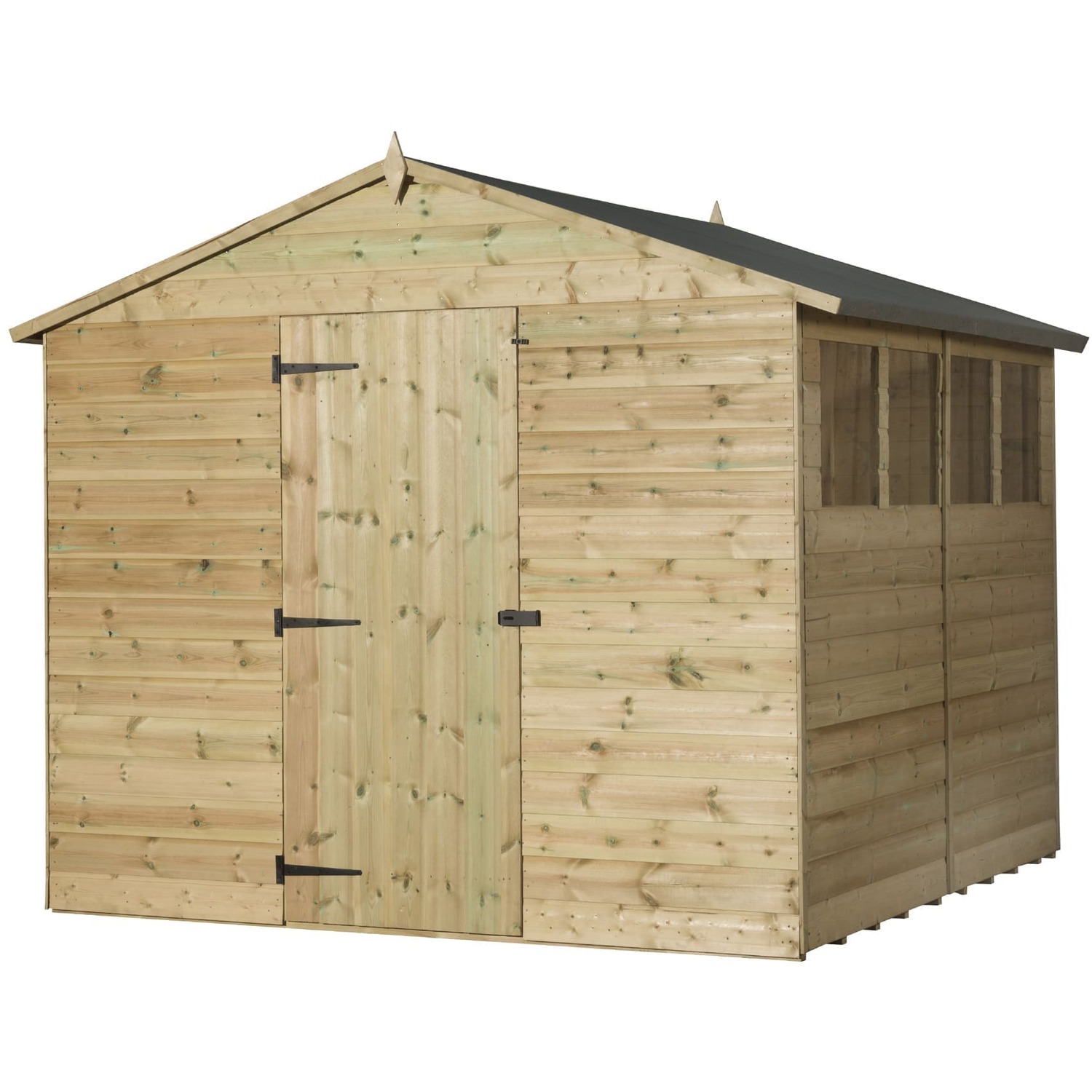 Empire 9200 8x12 Apex Shed with a Single Door & 6 Windows - Green