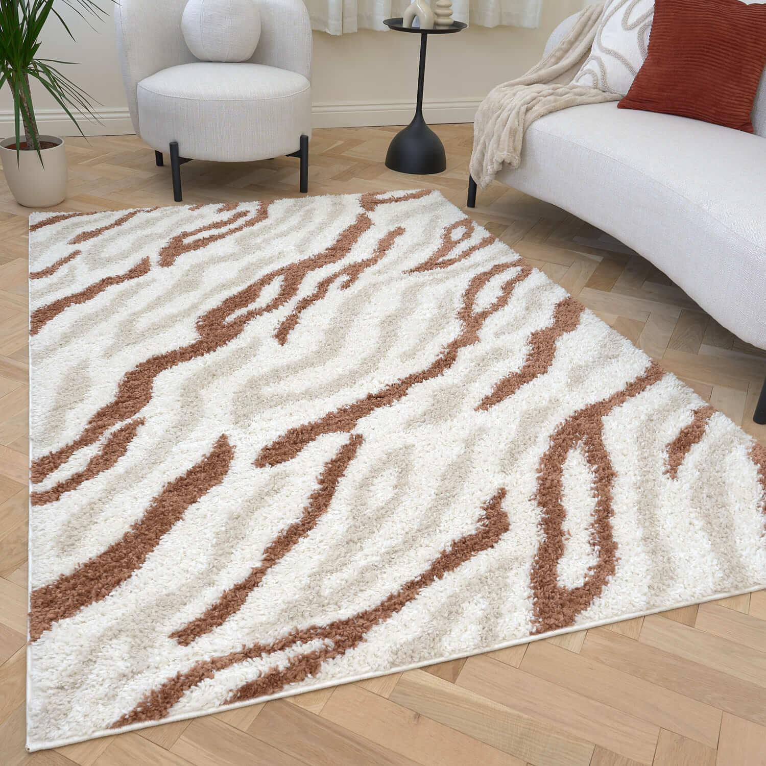 The Rugs Cream Moodi Shaggy /Terra Savara Rug - Image 3