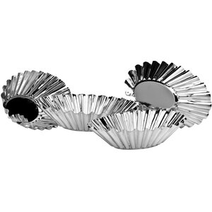 Diva Tinplate Set Of Four Oval Fluted Cake Moulds