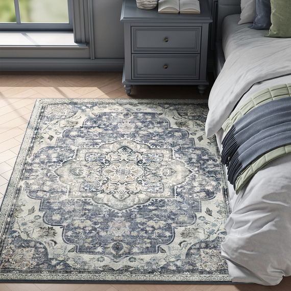  SONGMICS Area Rug, 120 x 170 cm Rug for Bedroom, Non-Slip Carpet
