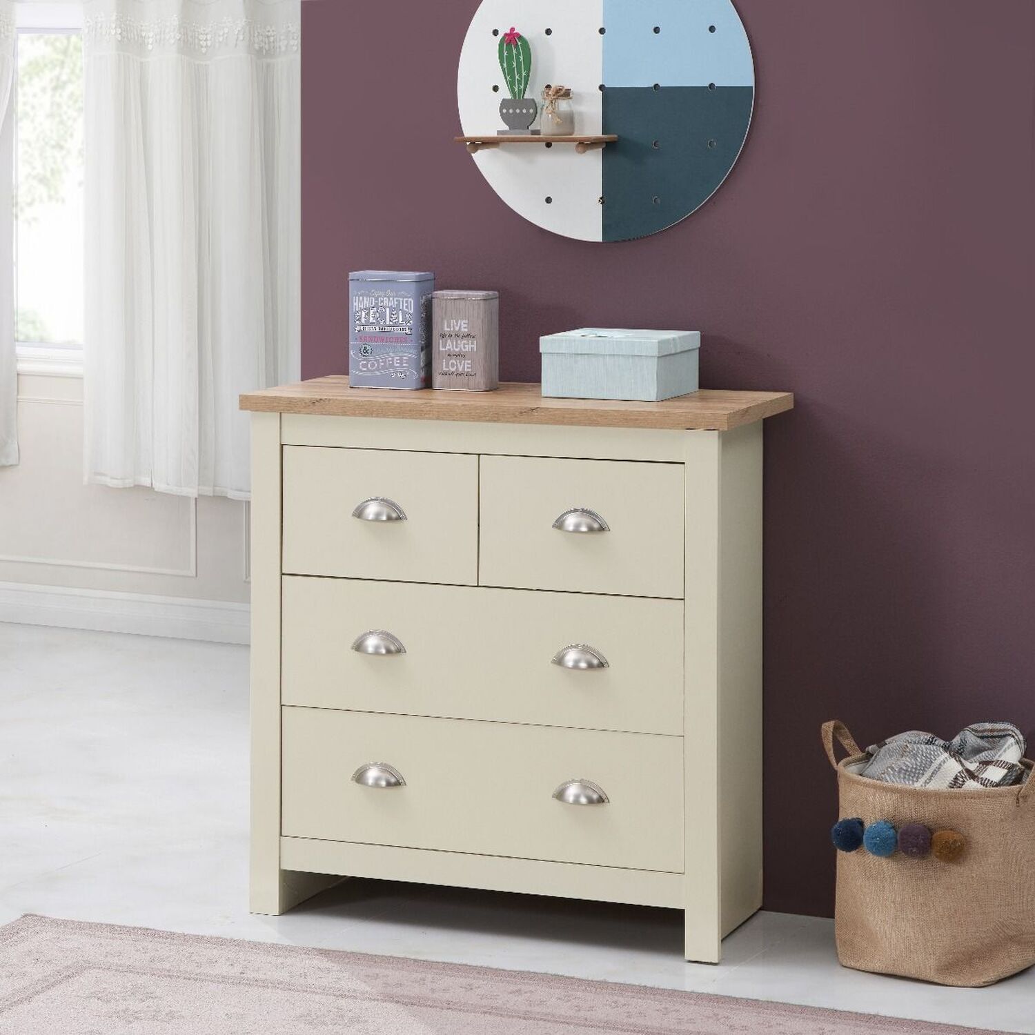 Timber Art Design Uk Lisbon Cream Bedroom Chest Of Drawers - Cream