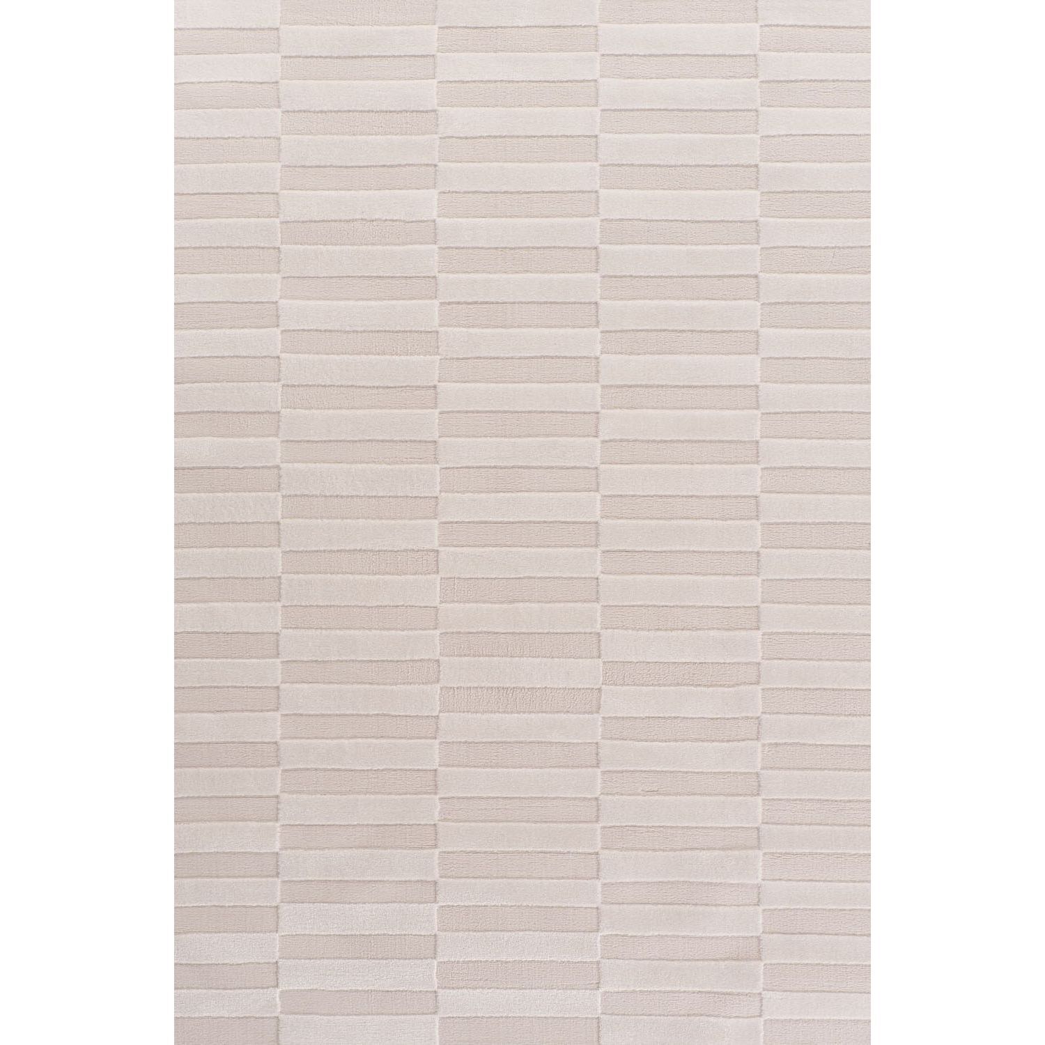 THE RUGS Loft Striped Living Room Area Rug & Runners Soft Pile in Ivory | Size: 80cm x 150cm - Image 3