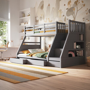 Lunar Triple Bunk Bed Grey