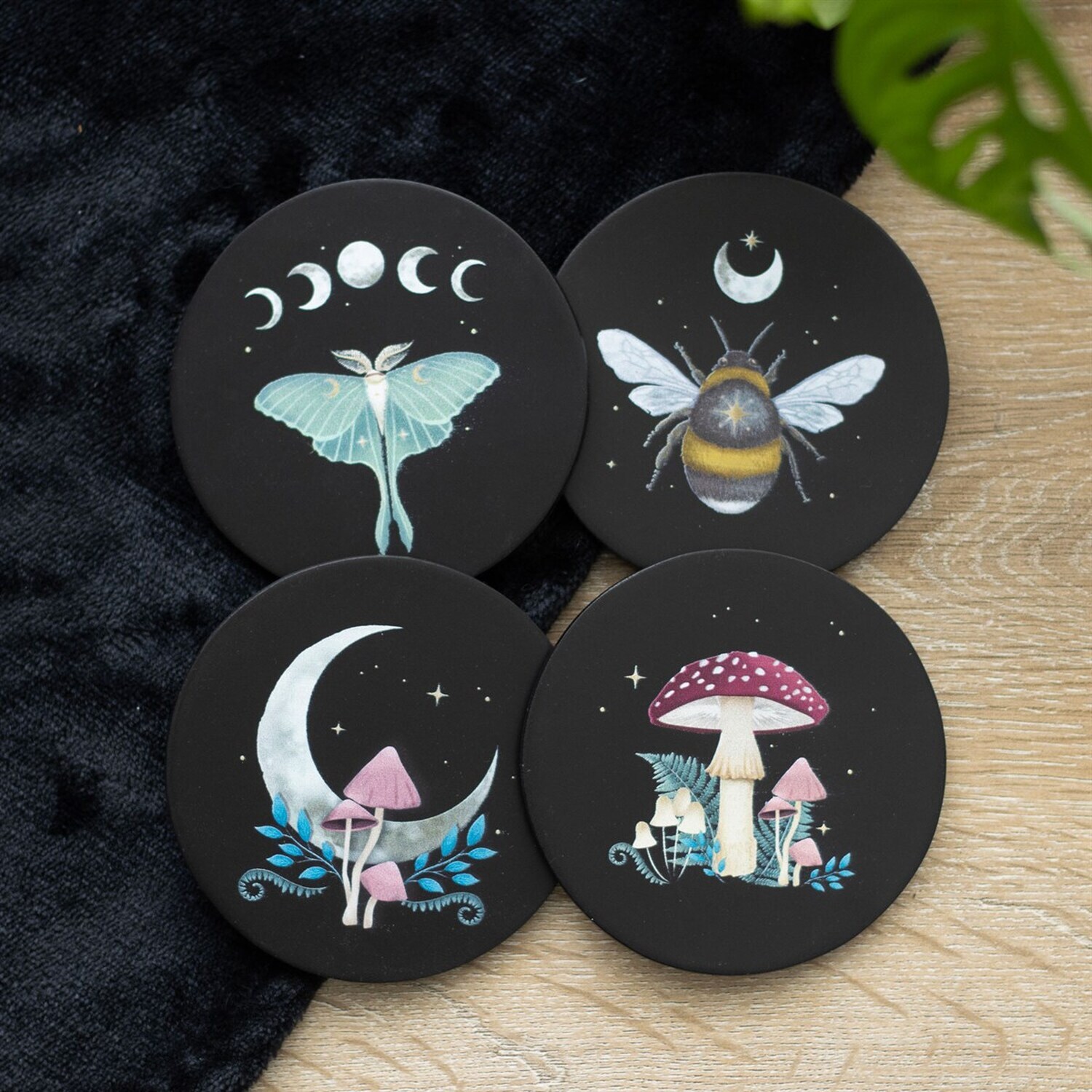 Image of Set of 4 Dark Forest Coasters&hellip;