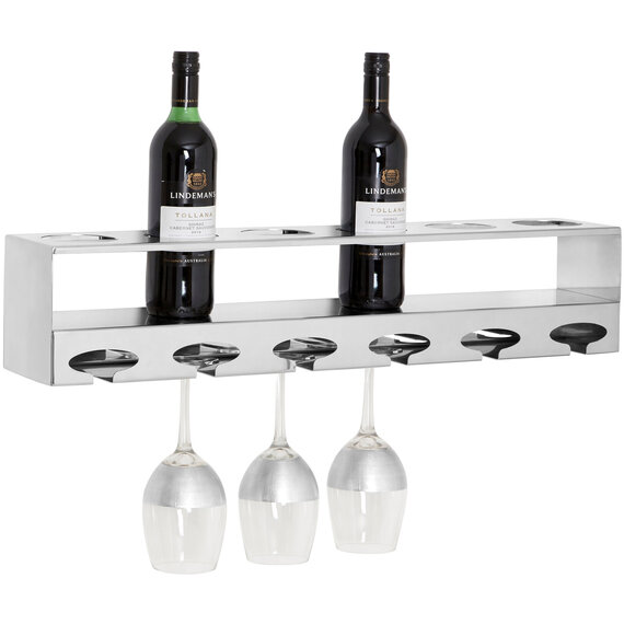 Novo 6 Bottle Silver Finish Wine Rack