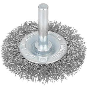BlueSpot Tools Flat Steel Wire Wheel Brush 50mm x 6mm Arbor