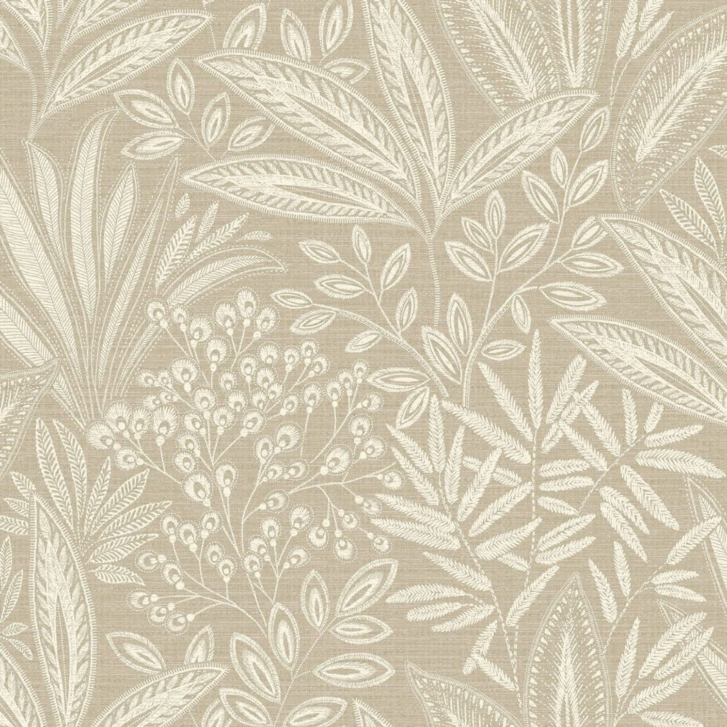 Crown Sahara Leaf Wallpaper - Natural