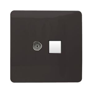 Trendi Switch 2 Gang TV Co-Axial & RJ45 Cat 5e Ethernet Sockets