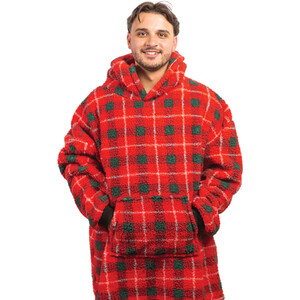 Adults Tartan Sherpa Hoodie