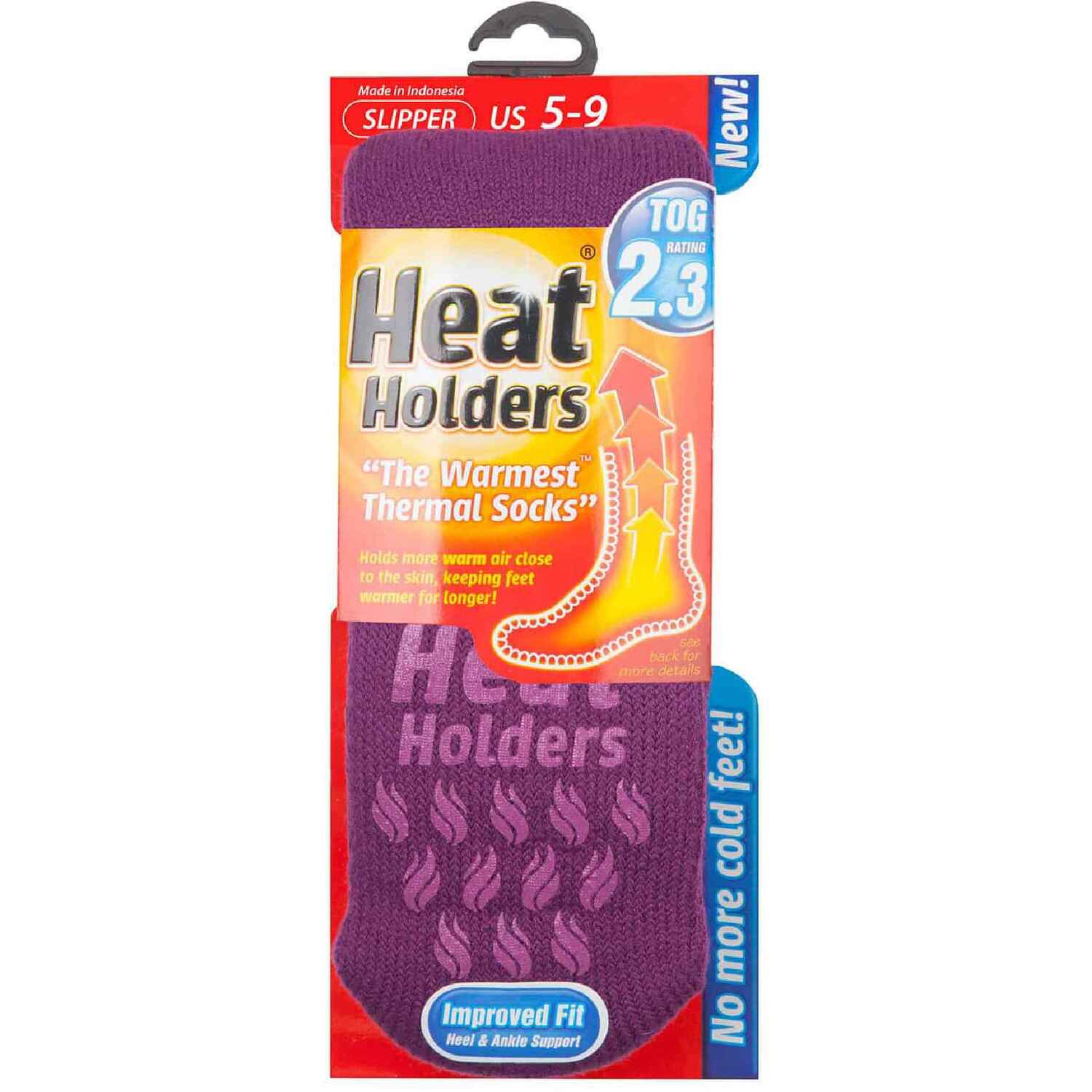 Heat Holders Ladies Extra Warm Fluffy Thermal Slipper Socks - Purple