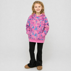 Girls Oversized Blanket Blue Scribble Hoodie Kids Fleece Warm Lounge Wear