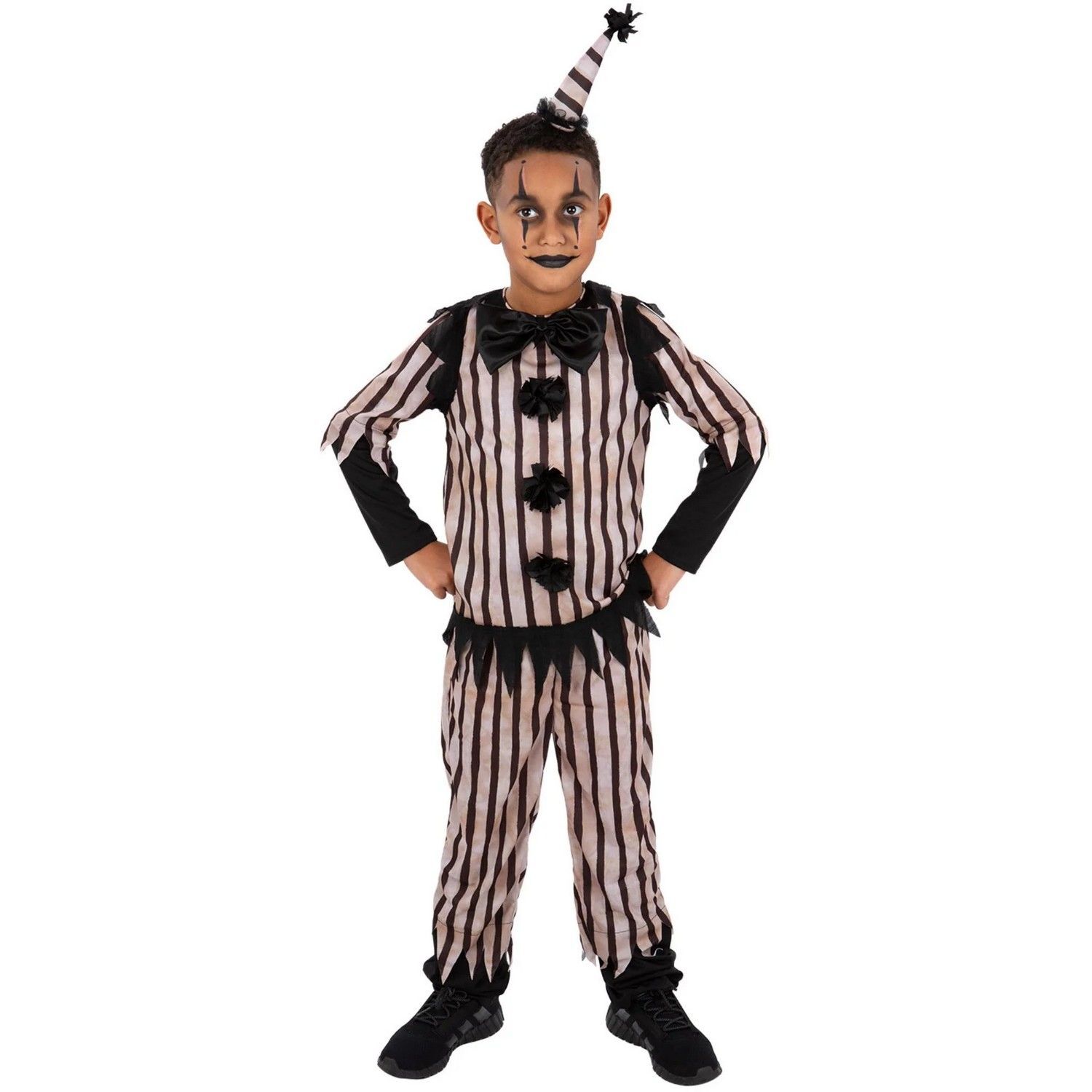 Smiffys Boys Vintage Clown Costume Set - Black/White / 10+