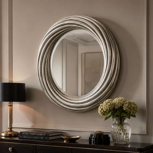 Large round Champagne mirror