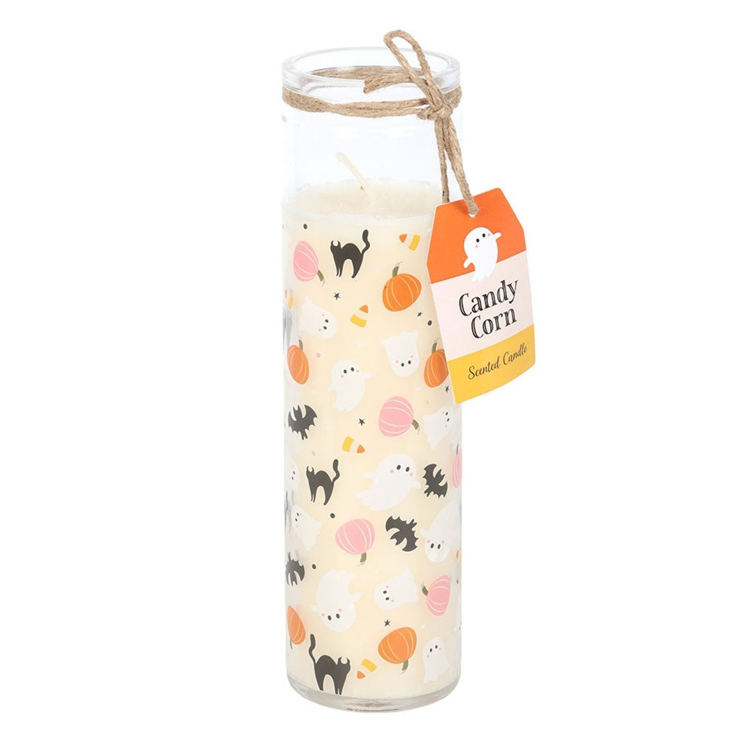 Something Different Sweet And Spooky Candy Corn Printed Scented Candle - White