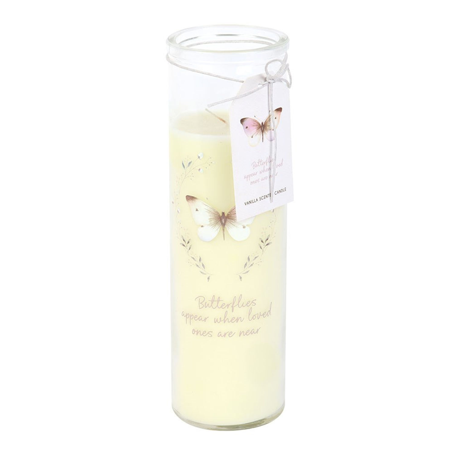Something Different Butterflies Appear Vanilla Tube Candle - White/Transparent