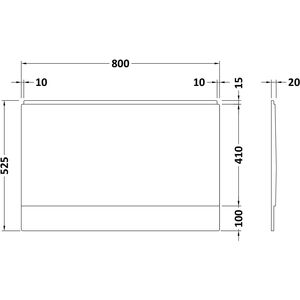 800mm White Acrylic End Bath Panel for Modern Straight Baths