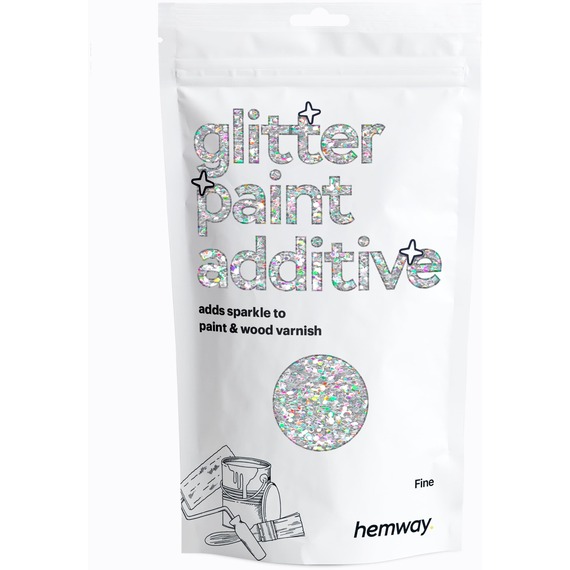 Hemway Glitter Paint Additive, Silver Holographic Fine Size 100g