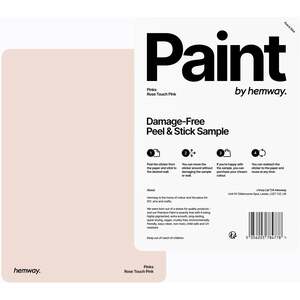 Hemway Chalk Based Furniture Paint A5 Sample, Rose Touch Pink, Peel & Stick